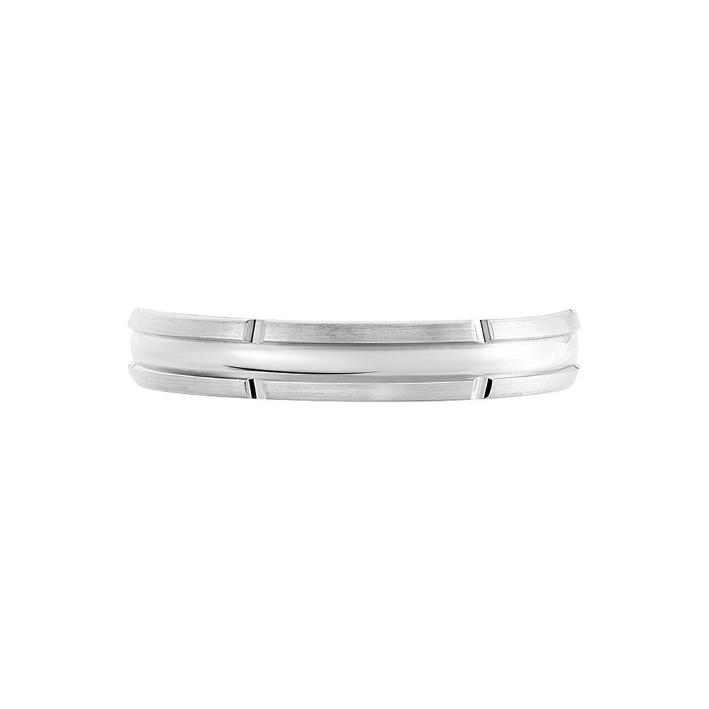 Alliance Fantaisie Mat Et Brillant Ruban Plat Palladium Blanc - Alliances Homme | Histoire d’Or