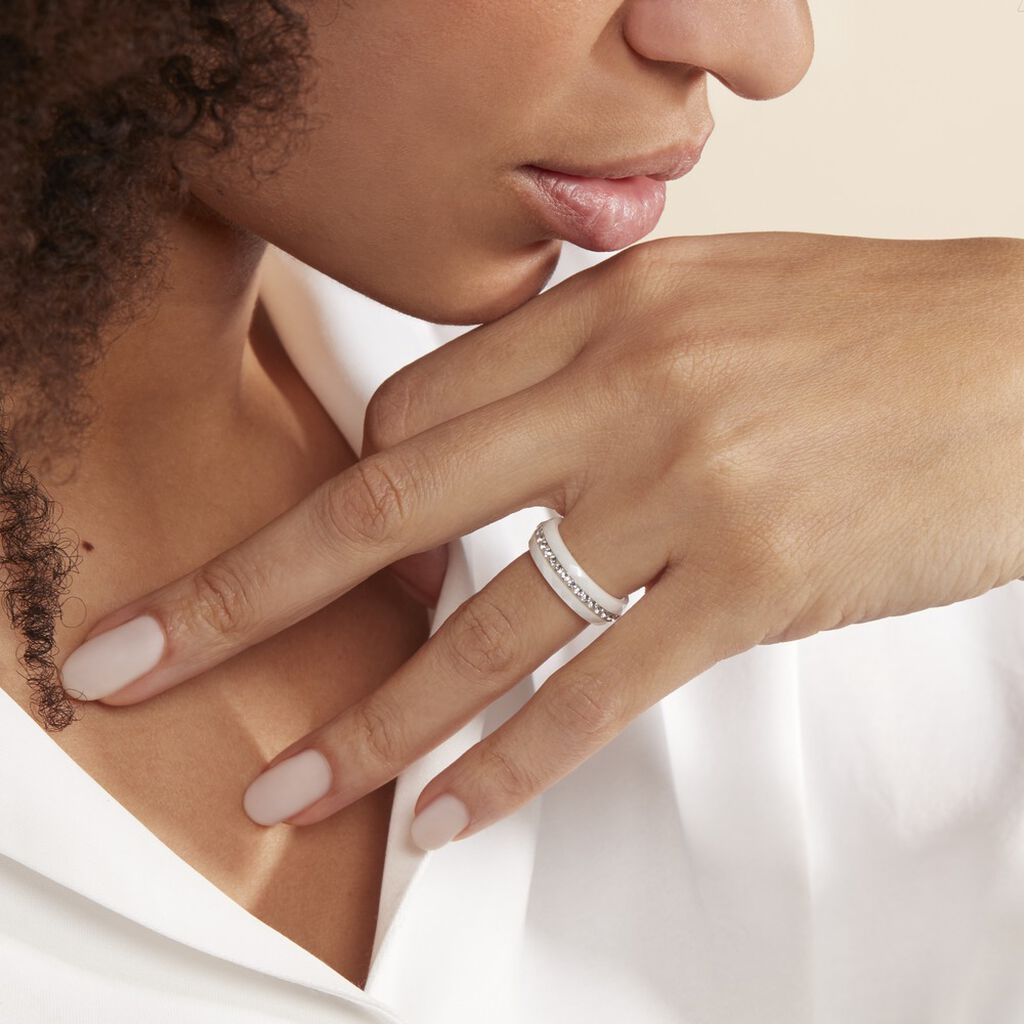 Bague Ceramik Design Ceramique Strass Et Céramique - Bagues avec pierre Femme | Histoire d’Or