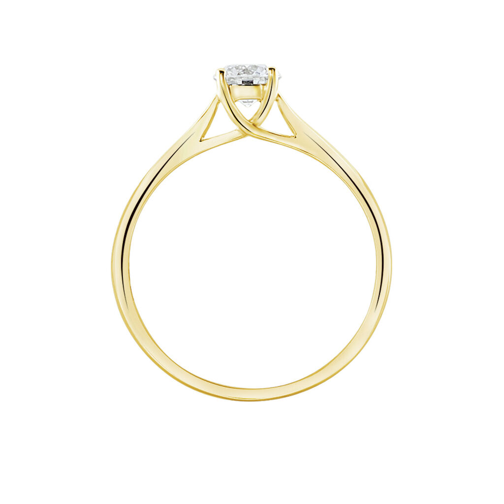 Bague Solitaire Fiona Or Jaune Diamant Synthetique - Bagues solitaires Femme | Histoire d’Or