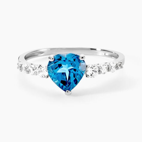 Bague Or Blanc Fany Topaze Oxydes De Zirconium - Bagues solitaires Femme | Histoire d’Or