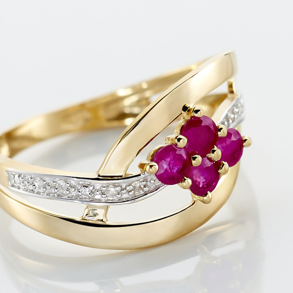Bague Hoela Or Jaune Diamant Et Rubis - Bagues avec pierre Femme | Histoire d’Or