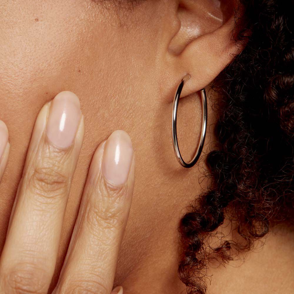 2 Paires De Boucles D'oreilles Créoles - Argent Et Plaqué Or - Occasion