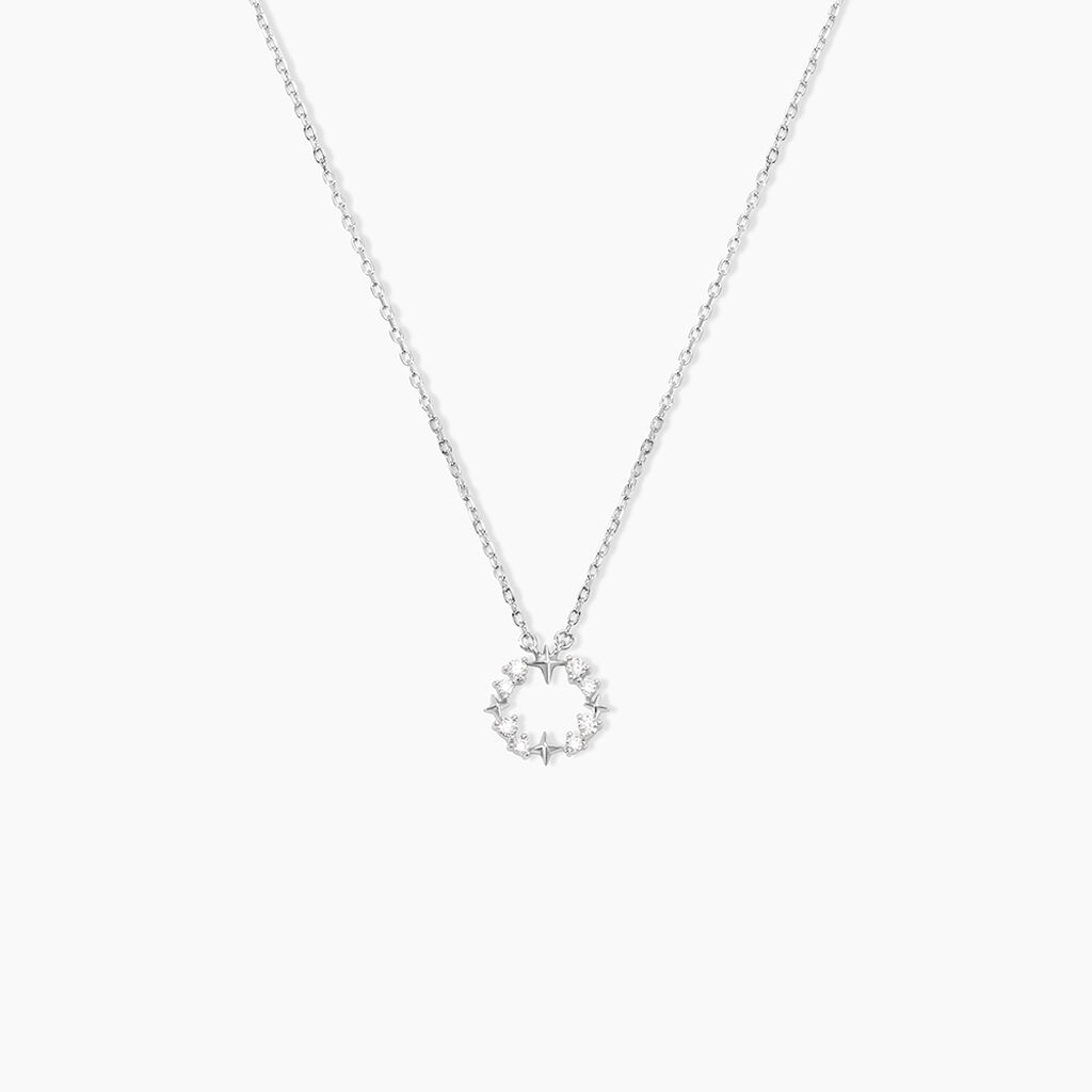 Collier Sueda Argent Blanc Oxyde De Zirconium - Colliers fantaisie Femme | Histoire d&rsquo;Or