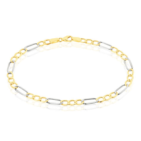 Bracelet Or Bicolore Maille Alternée 1/3 - Bracelets chaîne Femme | Histoire d’Or