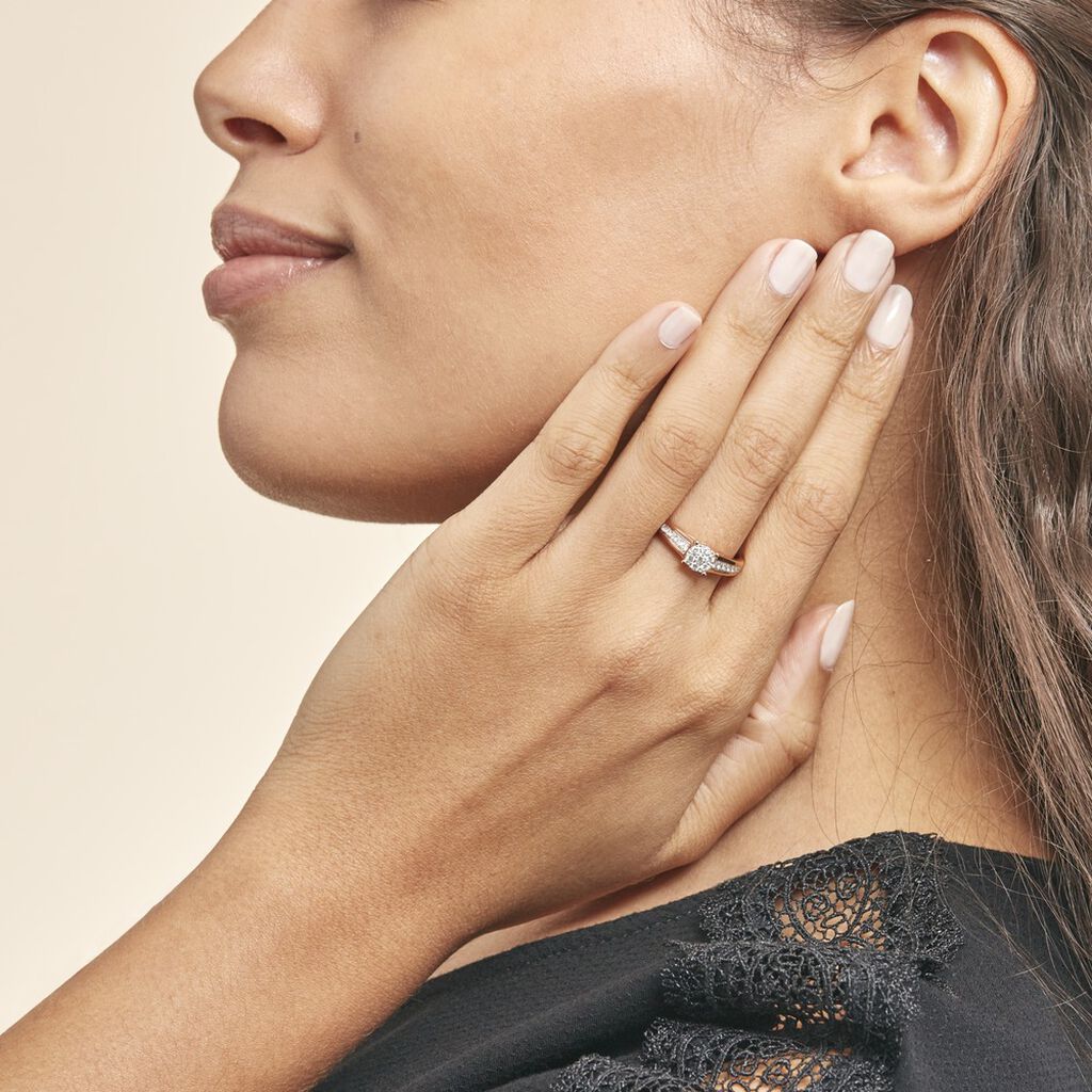 Bague Celia Or Rose Diamant - Bagues avec pierre Femme | Histoire d’Or