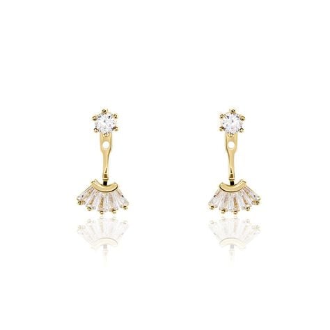 Bijoux D'oreilles Plaqué Or Jaune Allon Oxydes De Zirconium - Boucles d'oreilles fantaisie Femme | Histoire d’Or