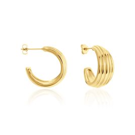 Demi Créoles Acier Doré Gaudence - Boucles d'oreilles créoles Femme | Histoire d’Or