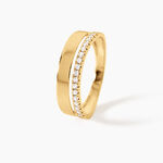 Bague Katiana Argent Dor&eacute; A L'Or 750/1000 Oxyde De Zirconium - Bagues avec pierre Femme | Histoire d&rsquo;Or