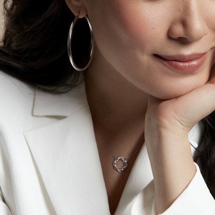 YADOCA Boucles D'Oreilles Créoles Or/Argent Pour Femme - Créoles 14K Plaqué Or Hypoallergéniques, Élégantes Et Intemporelles