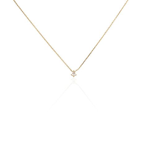 Collier &eacute;clat Perl&eacute; Plaqu&eacute; Or Oxyde De Zirconium - Colliers Femme | Histoire d&rsquo;Or