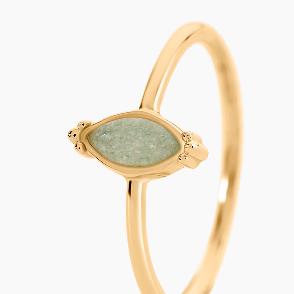Bague Vintage Love Plaqu&eacute; Or Jaune Pierre De Synthese - Solitaires classiques Femme | Histoire d&rsquo;Or