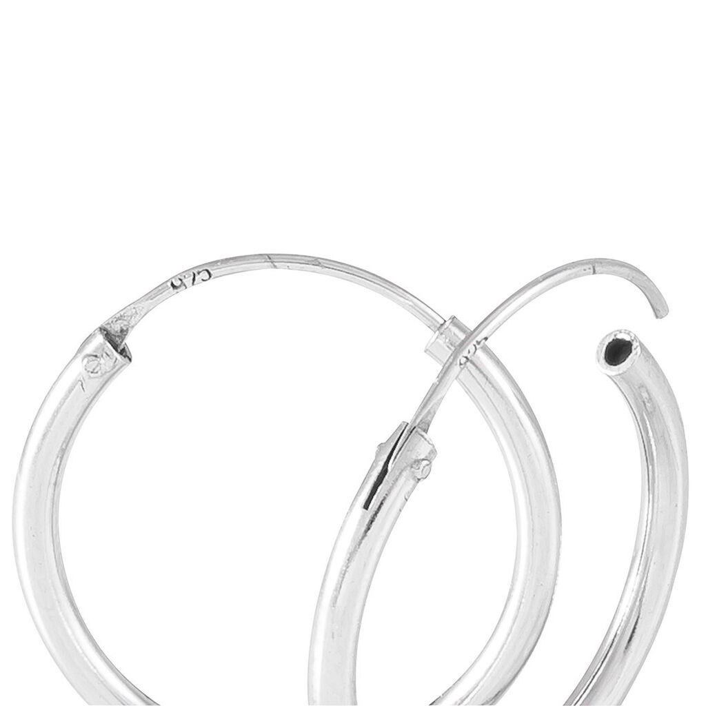 Créoles Argent Blanc Olympia - Boucles d'oreilles créoles Femme | Histoire d’Or