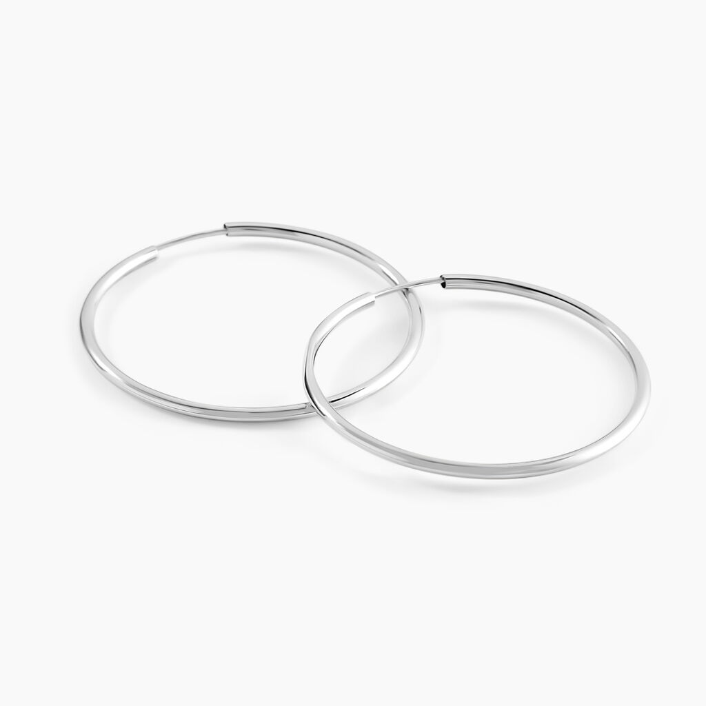 Créoles Valencina Or Blanc - Boucles d'oreilles créoles Femme | Histoire d’Or