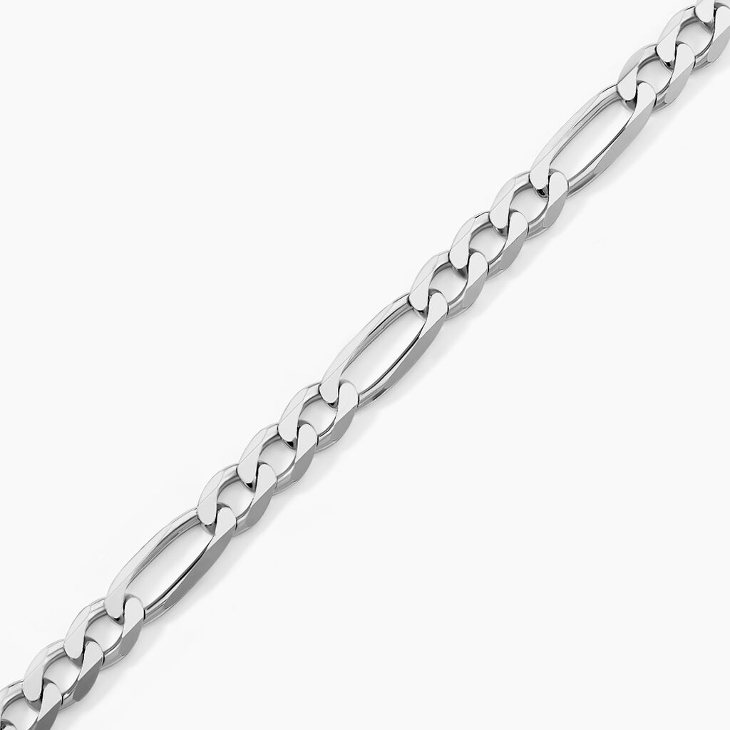 Bracelet Vivian Maille Alternee 1/3 Argent Blanc - Bracelets chaîne Homme | Histoire d’Or