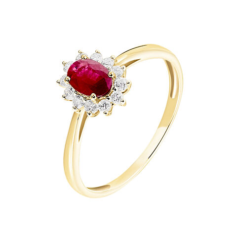 Bague Vladimir Or Jaune Rubis Et Diamant - Bagues solitaires Femme | Histoire d’Or