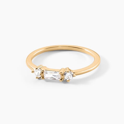 Bague Estela Plaque Or Jaune Oxyde De Zirconium - Bagues avec pierre Femme | Histoire d&rsquo;Or