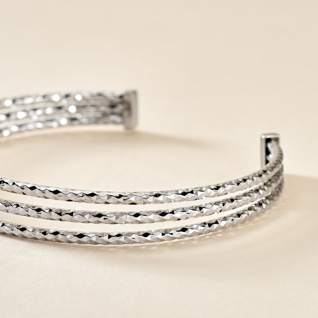 Bracelet Jonc Rachelle Argent Blanc - Bracelets joncs Femme | Histoire d’Or