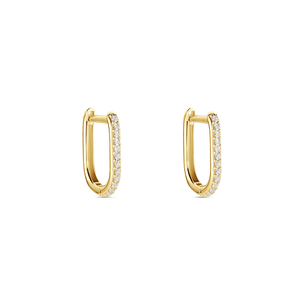 Créoles Graphic Lines Or Jaune Oxyde De Zirconium - Boucles d'oreilles créoles Femme | Histoire d’Or