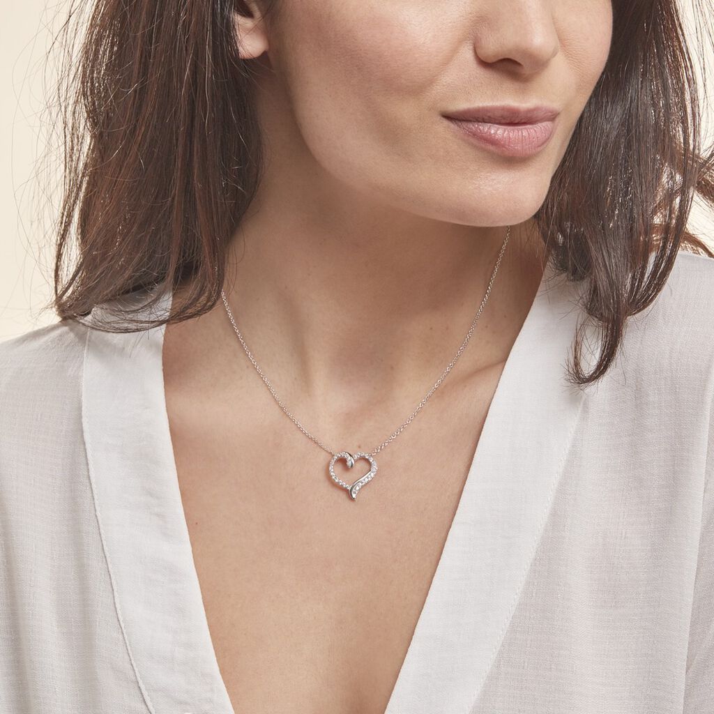 Collier Miliza Argent Blanc Oxyde De Zirconium - Colliers fantaisie Femme | Histoire d’Or
