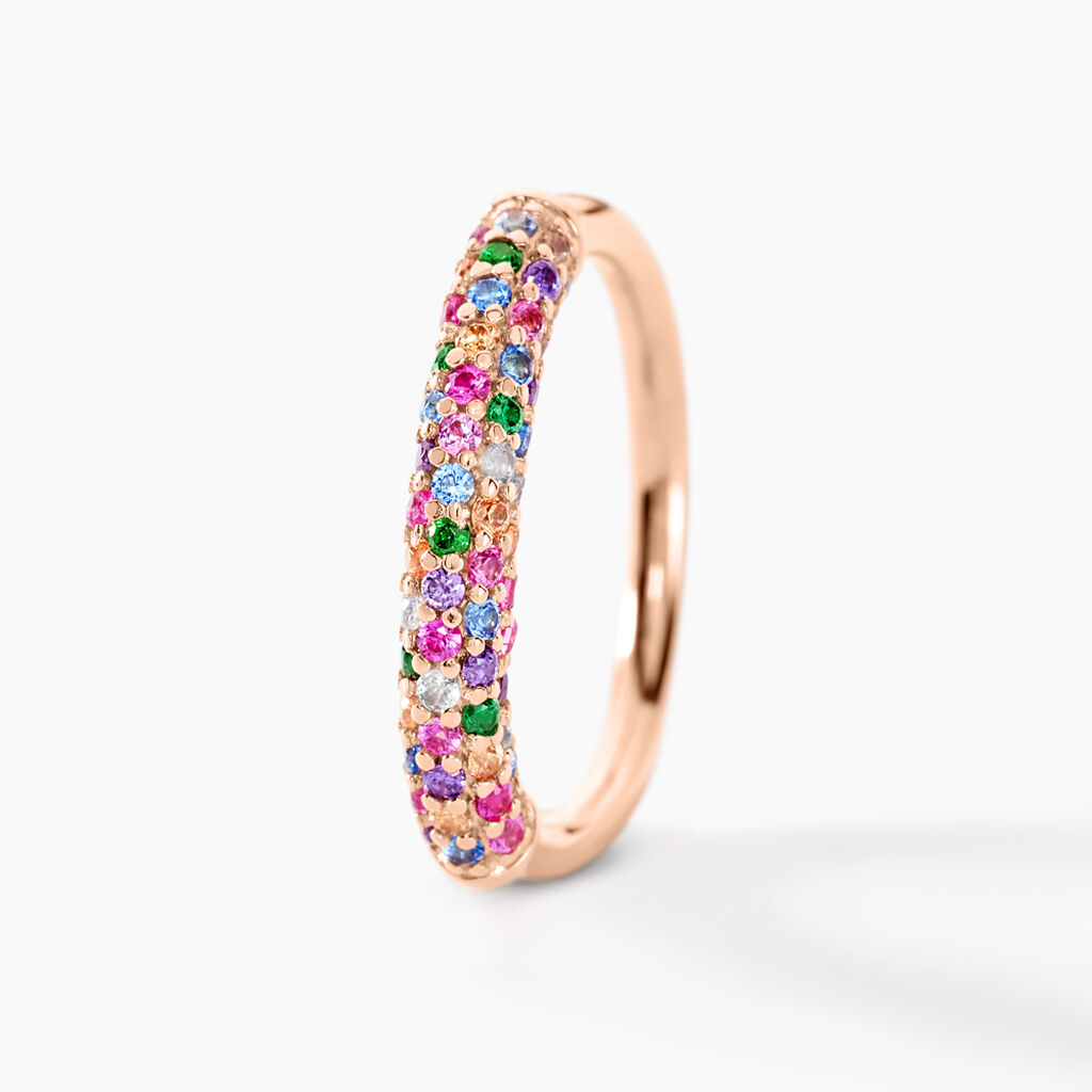 Bague Urban Call Argent Rose Pierre De Synthese Oxyde De Zirconium - Bagues avec pierre Femme | Histoire d’Or