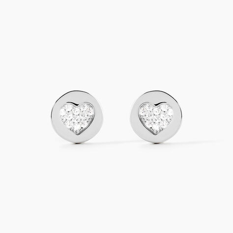 Boucles D'oreilles Puces Argent Blanc Chaker Oxydes De Zirconium - Boucles d'oreilles fantaisie Femme | Histoire d&rsquo;Or
