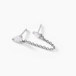 Bijoux D'oreilles Navette Argent Blanc Oxyde De Zirconium - Boucles d'oreilles fantaisie Femme | Histoire d&rsquo;Or