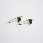 Boucles D'oreilles Pendantes Florica Or Jaune Malachite - Boucles d'oreilles pendantes Femme | Histoire d&rsquo;Or