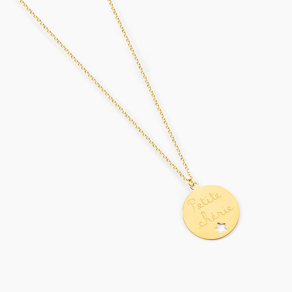 Collier Benedicte Message Or Jaune - Colliers Enfant | Histoire d&rsquo;Or