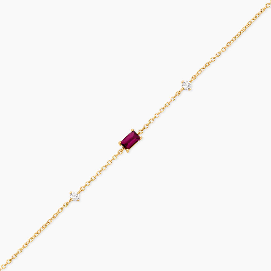Bracelet Joaneder Argent Dor&eacute; A L'Or 750/1000 Am&eacute;thyste Oxyde De Zirconium - Bracelets Femme | Histoire d&rsquo;Or