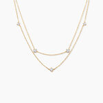 Collier Madhav Or Jaune Diamant Synth&eacute;tique - Colliers doubles et triples cha&icirc;nes Femme | Histoire d&rsquo;Or