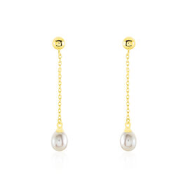 Boucles D'oreilles Pendantes Adriette Or Jaune Perle De Culture - Boucles d'oreilles pendantes Femme | Histoire d’Or