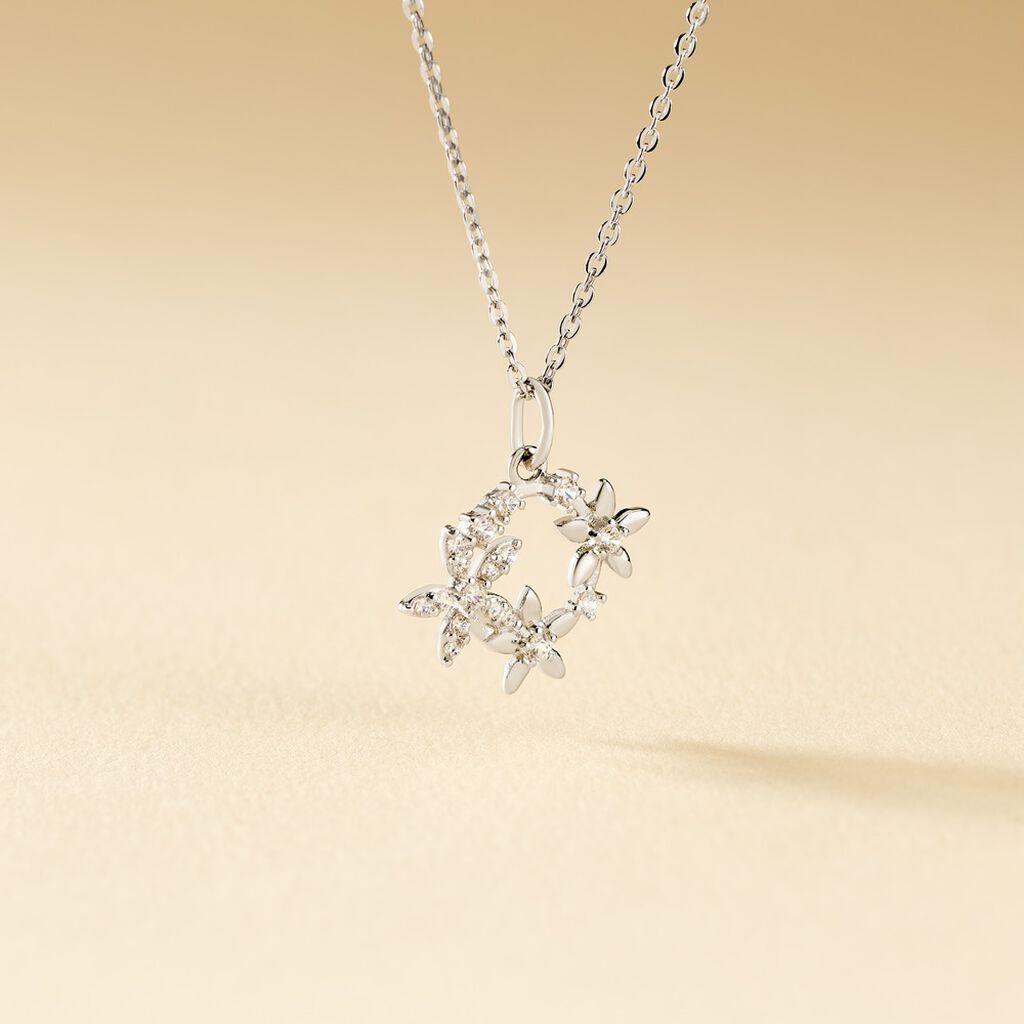 Collier Elinia Argent Blanc Oxyde De Zirconium - Colliers fantaisie Femme | Histoire d’Or