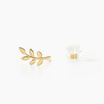Boucles D'oreilles Puces Foliora Or Jaune - Clous d'oreilles Femme | Histoire d&rsquo;Or