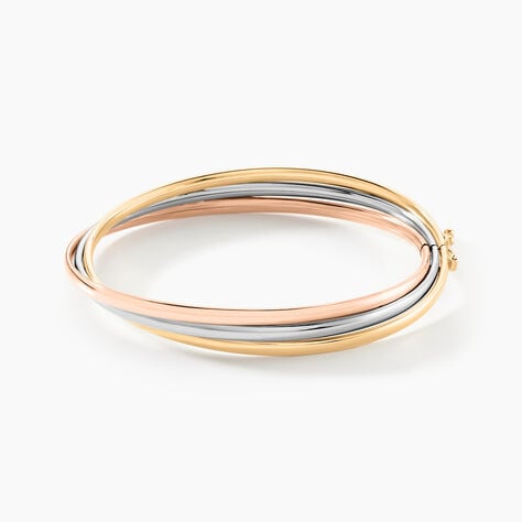 Bracelet Jonc Catalin 3 Fils Flexibles Or Tricolore - Bracelets joncs Femme | Histoire d’Or