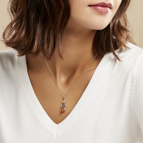 Collier Agneta Argent Blanc Ambre - Colliers fantaisie Femme | Histoire d’Or