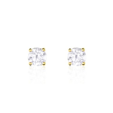 Boucles D'oreilles Puces Or Jaune Victoria Diamants - Clous d'oreilles Femme | Histoire d’Or