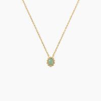 Collier Vintage Love Plaqué Or Jaune Aventurine