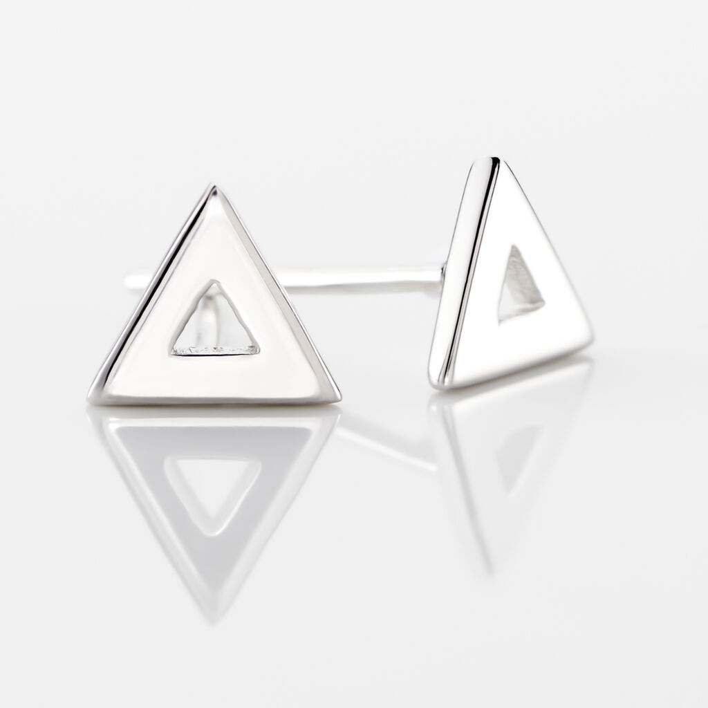 Boucles D'oreilles Puces Severine Argent Blanc - Boucles d'oreilles fantaisie Femme | Histoire d&rsquo;Or