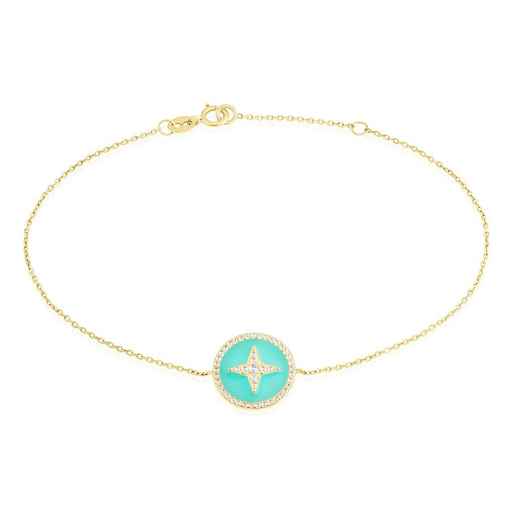 Bracelet Or Jaune Sweet Rosace Oxyde De Zirconium - Bracelets Femme | Histoire d&rsquo;Or