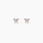 Boucles D'oreilles Puces Jemila Or Jaune Oxyde De Zirconium - Clous d'oreilles Famille | Histoire d&rsquo;Or