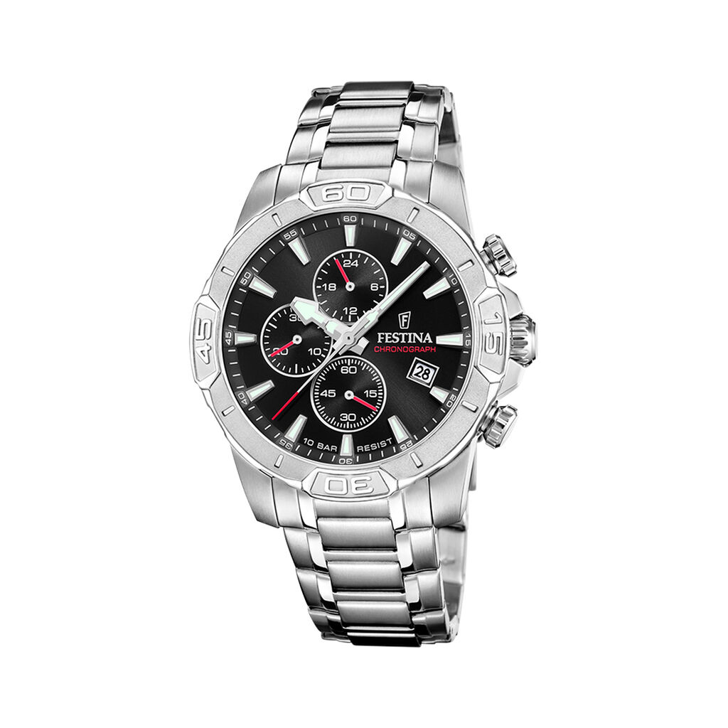Montre Festina Timeless Chrono 45-3 Noir - Montres Homme | Histoire d&rsquo;Or