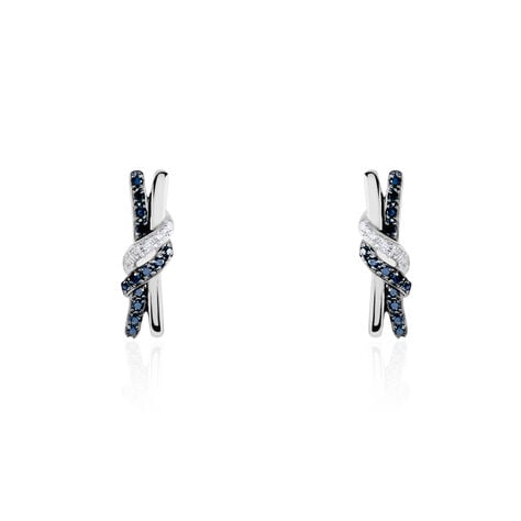 Boucles D'oreilles Puces Marina Or Blanc Diamant - Clous d'oreilles Femme | Histoire d’Or