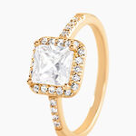 Bague Izabel Plaque Or Jaune Oxyde De Zirconium - Bagues solitaires Femme | Histoire d&rsquo;Or