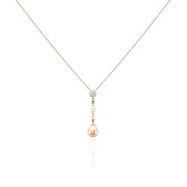 Collier Lynes Argent Rose Perle De Culture Et Oxyde De Zirconium - Colliers fantaisie Femme | Histoire d’Or