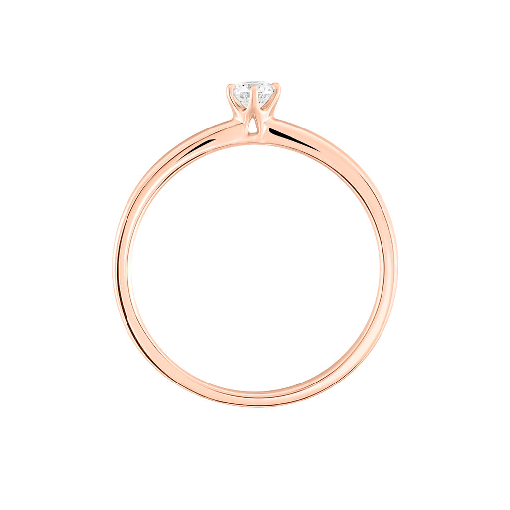 Bague Solitaire Natalia Or Rose Diamant - Bagues solitaires Femme | Histoire d&rsquo;Or