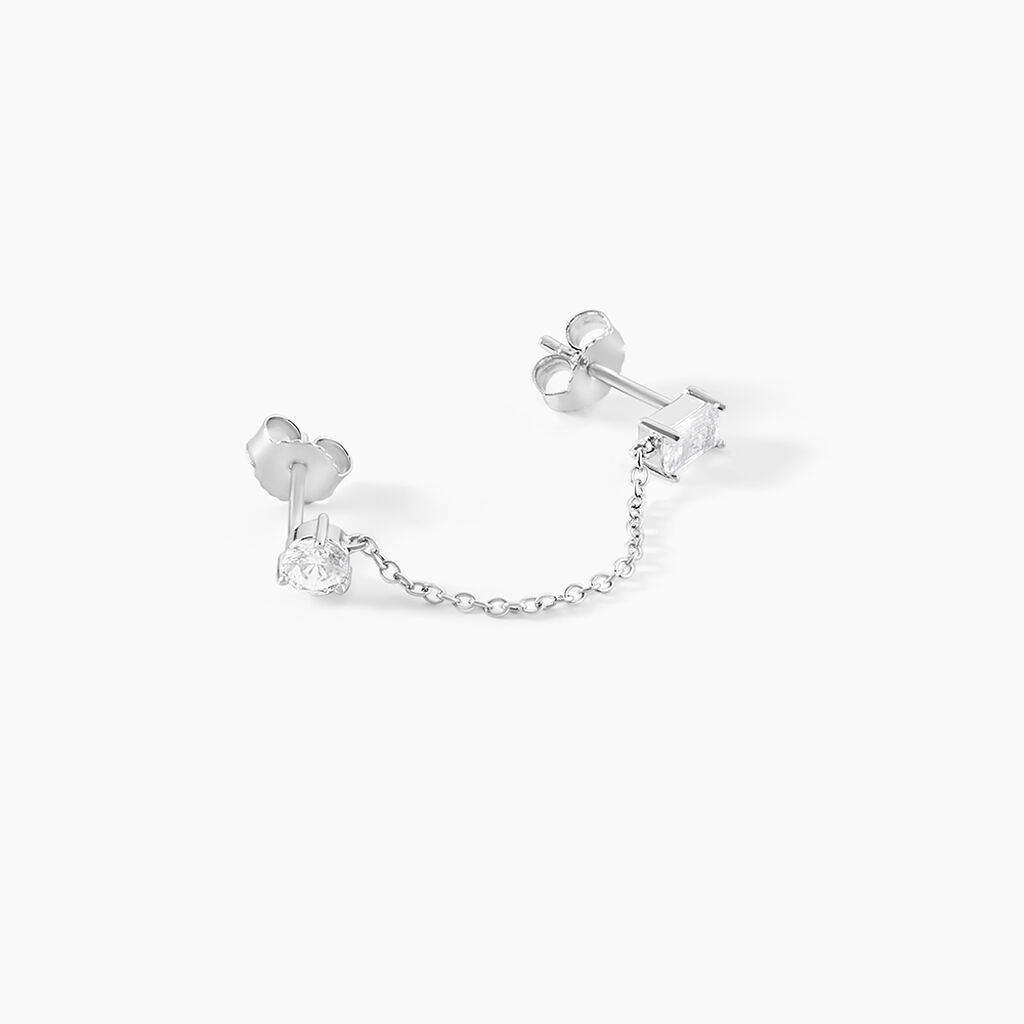 Bijou D'oreille Unitaire Kirstie Argent Blanc Oxyde De Zirconium - Piercings d'oreilles Femme | Histoire d&rsquo;Or