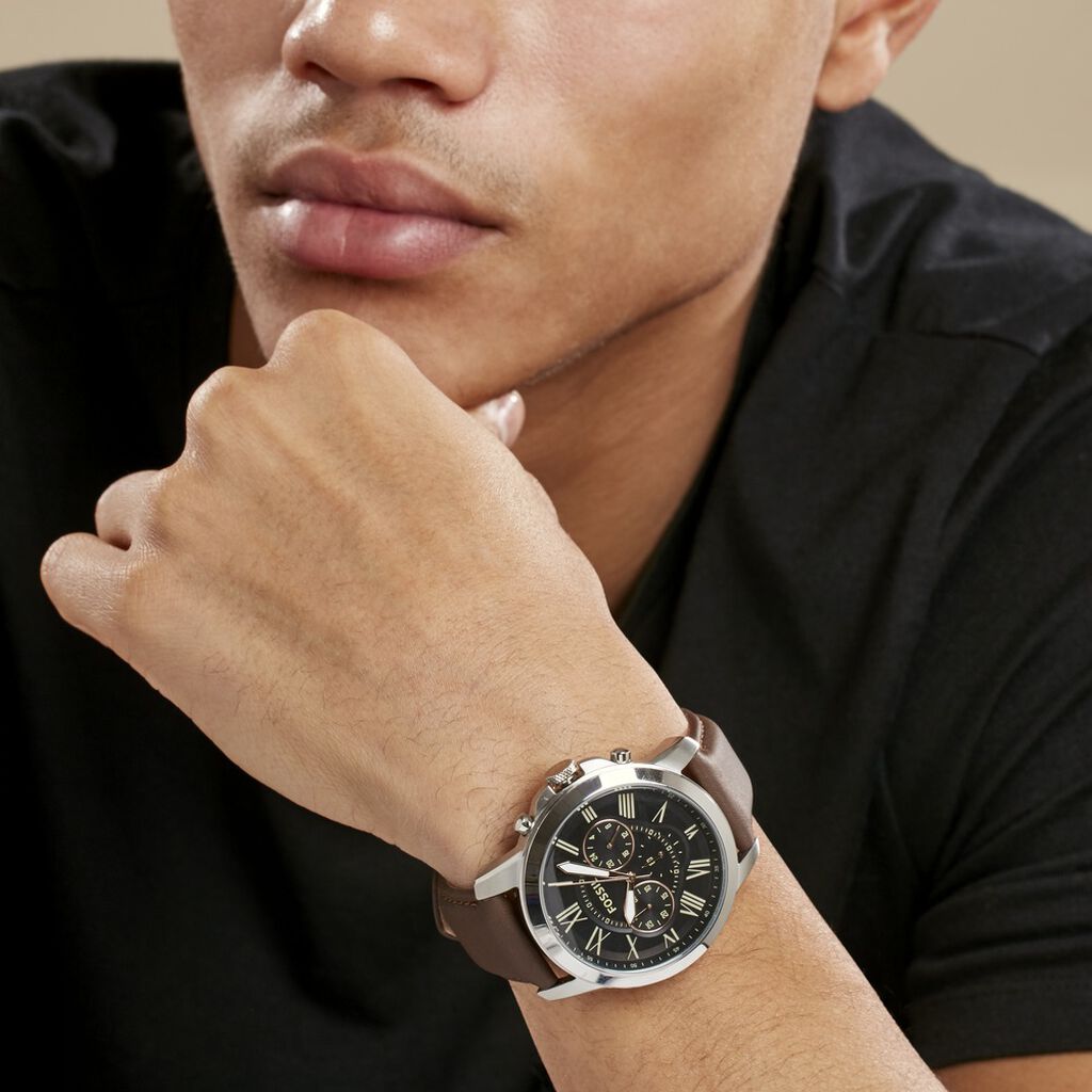 Montre Fossil Grant Noir - Montres Homme | Histoire d’Or