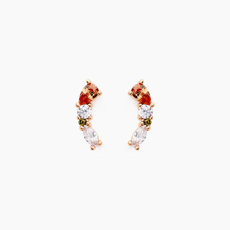 Boucles D'oreilles Puces Camelia Argent Rose Oxyde - Boucles d'oreilles fantaisie Femme | Histoire d’Or