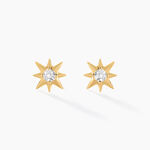 Boucles D'oreilles Puces Vangelis Or Jaune Diamant - Clous d'oreilles Femme | Histoire d&rsquo;Or