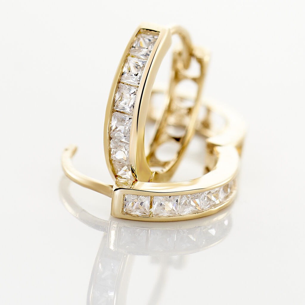 Créoles Ivria Or Jaune Oxyde De Zirconium - Boucles d'oreilles créoles Femme | Histoire d’Or